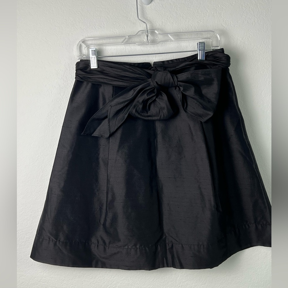 Trina Turk Black Silk Bow A-line Evening Party Formal Wedding Skirt